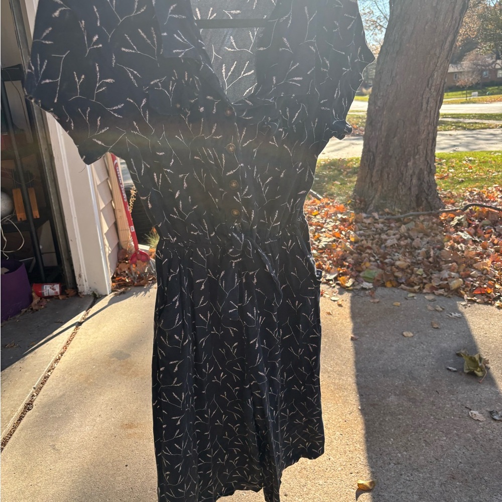 Universal Thread Navy Dress with White Pattern